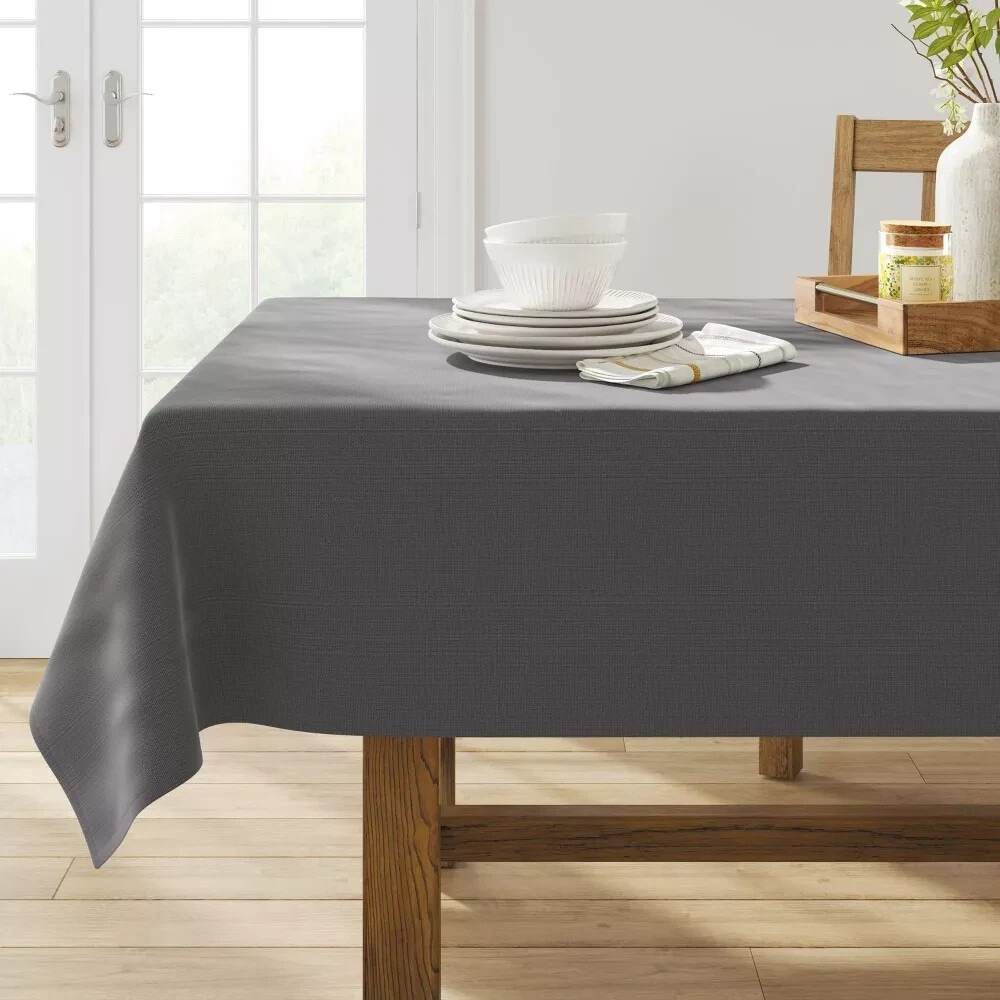 ⚡️Solid Tablecloth - Threshold- size 84"x 60" color Gray Rectangle (shape)